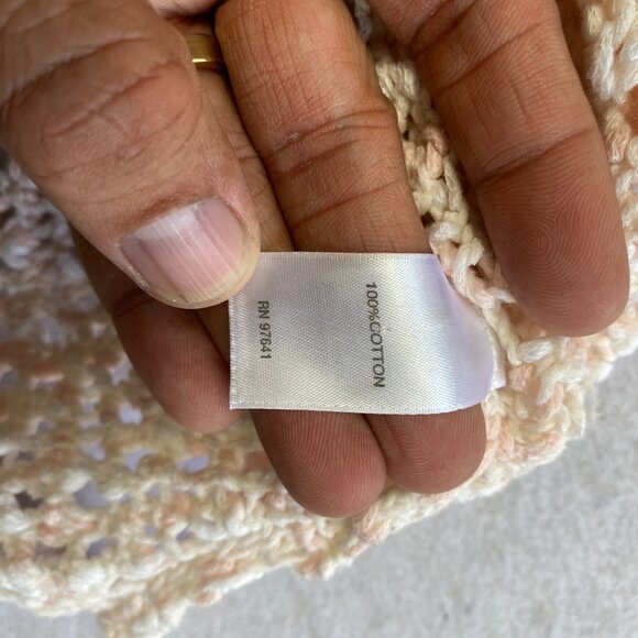 J. Jill 100% Cotton Crochet Top Pullover Women's M Pink 3/4 Sleeve Pullover - Picture 7 of 10